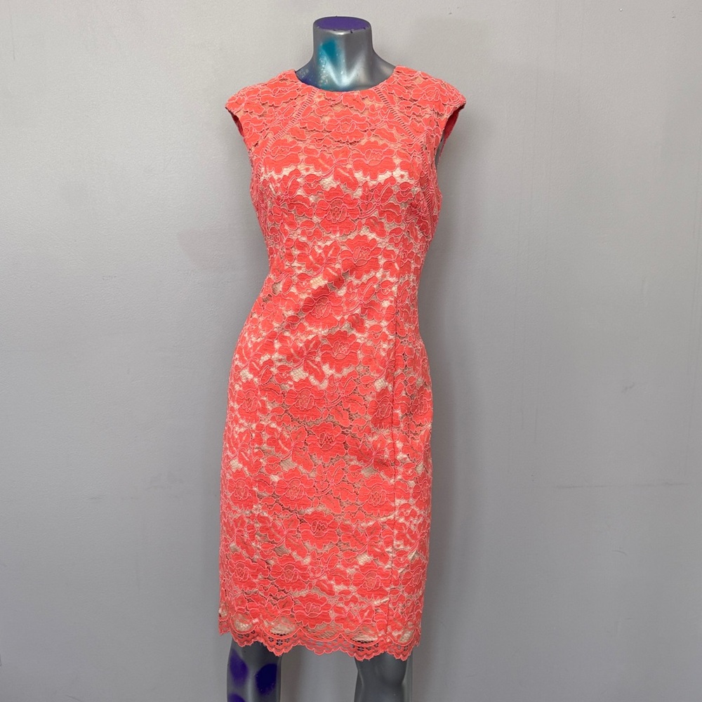 Vince Camuto Coral Lace Midi Dress
